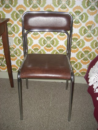 stoel, leer met chroom